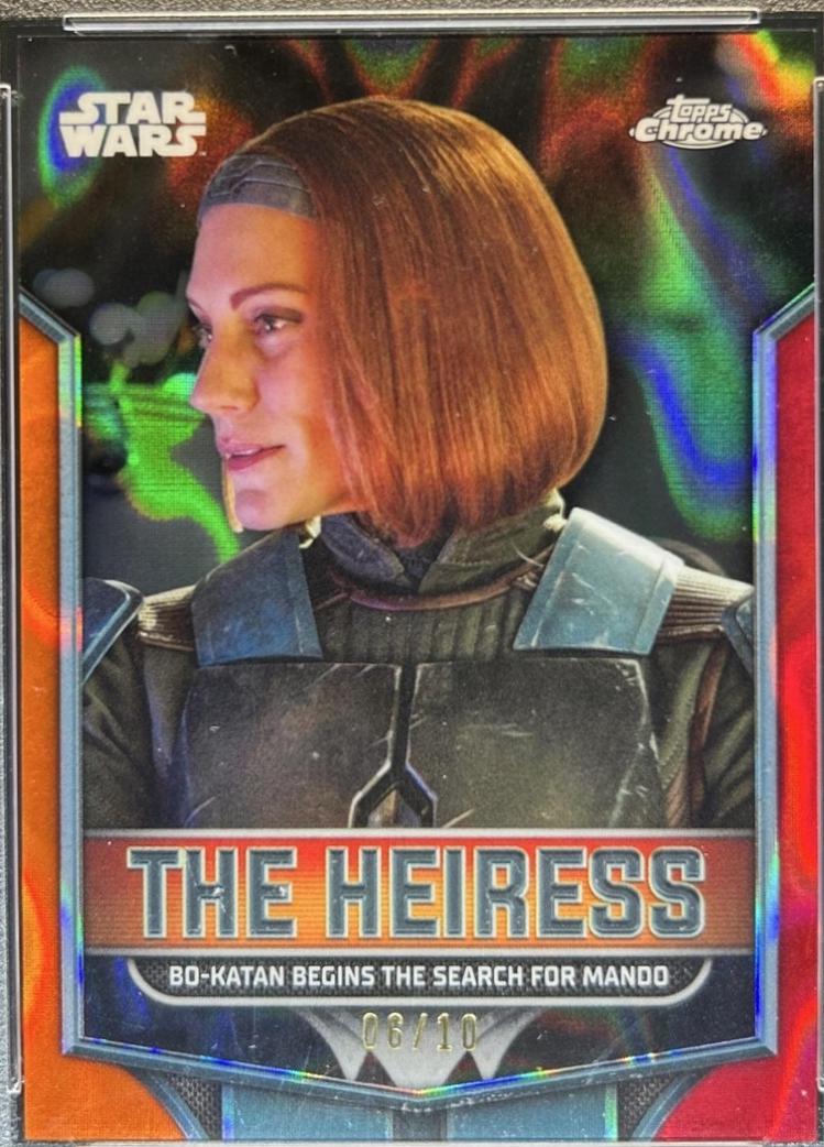 2024 Topps Chrome The Heiress Bo-Katan Begins the Search for Mando [Mustafar Lava Refractor] #TH-9 card