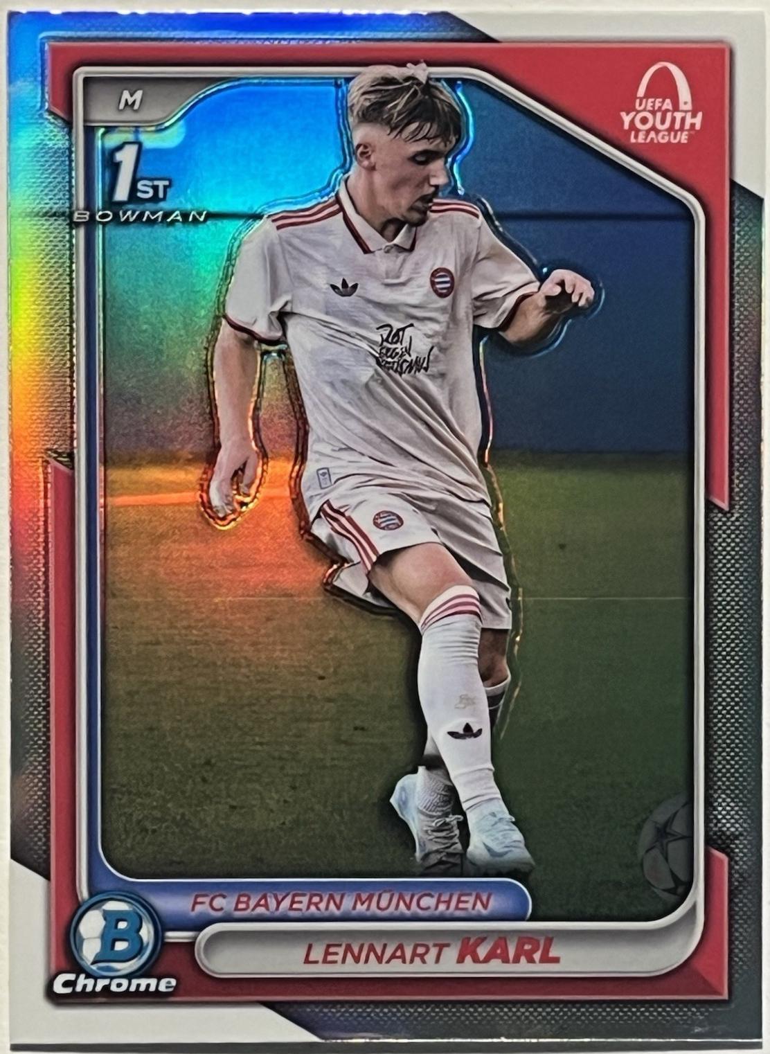 2024 Topps Chrome UEFA Bowman Youth League Lennart Karl [Magenta Refractor] #BU-LK card