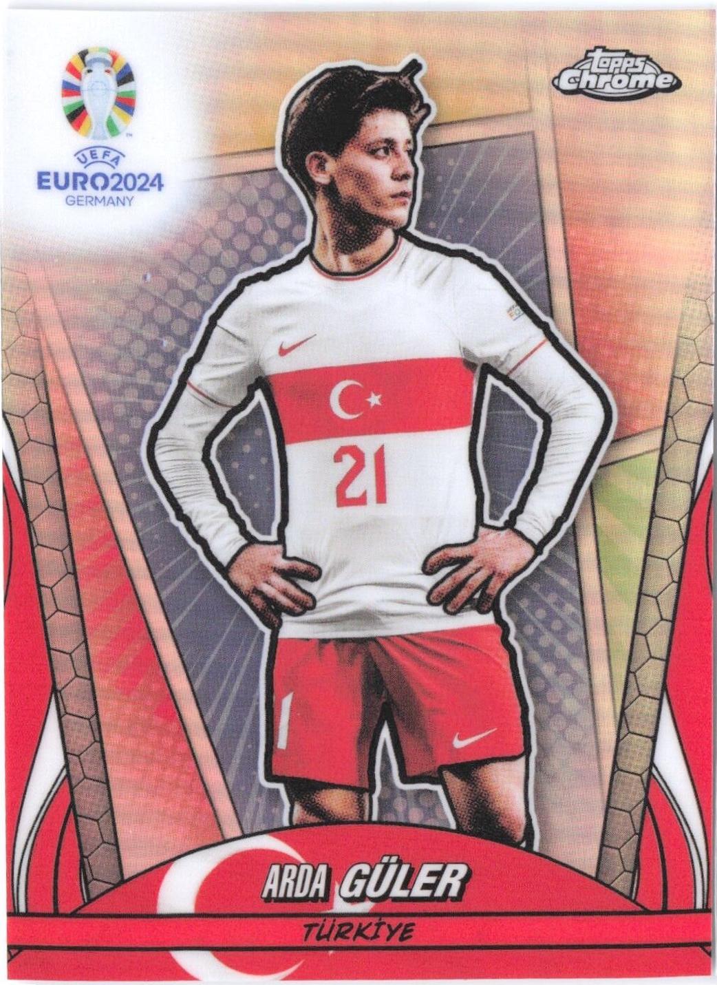 2024 Topps Chrome UEFA Euro Arda Guler [Hero Variation] #143 card