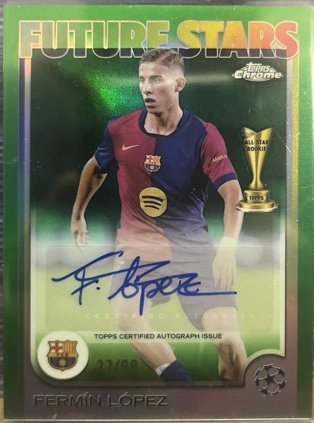 2024 Topps Chrome UEFA Future Stars Autograph Fermin Lopez #FSA-FL card
