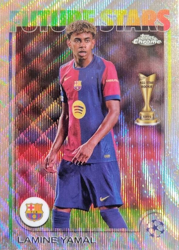 2024 Topps Chrome UEFA Lamine Yamal [Wave Refractor] #27 card
