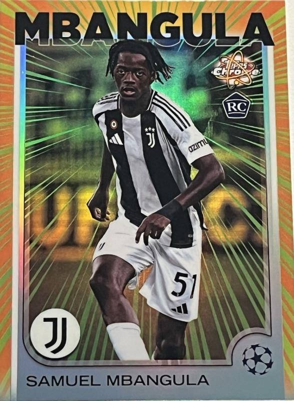 2024 Topps Chrome UEFA Radiating Rookie Samuel Mbangula #RR-9 card