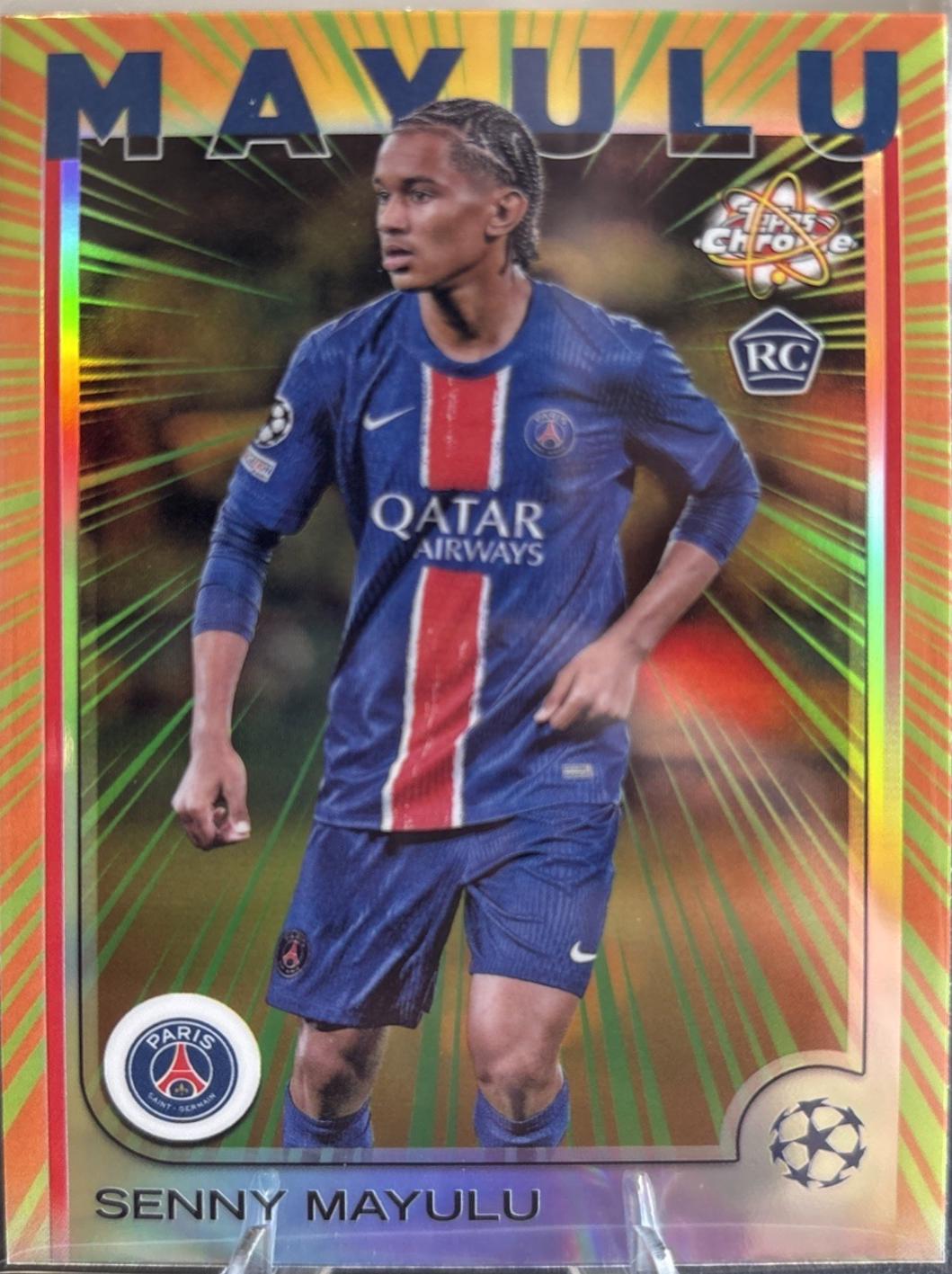2024 Topps Chrome UEFA Radiating Rookie Senny Mayulu #RR-6 card