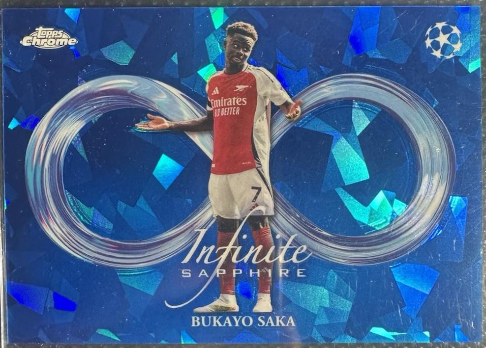 2024 Topps Chrome UEFA Sapphire Infinite Bukayo Saka #IS-8 card