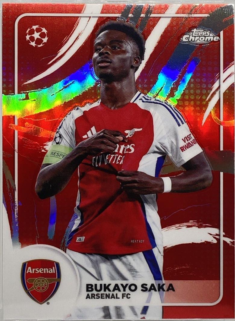 2024 Topps Chrome UEFA Soccer Brush Bukayo Saka #SB-6 card