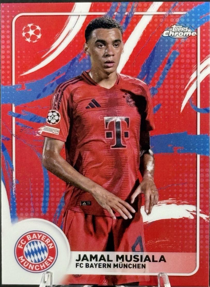 2024 Topps Chrome UEFA Soccer Brush Jamal Musiala #SB-4 card