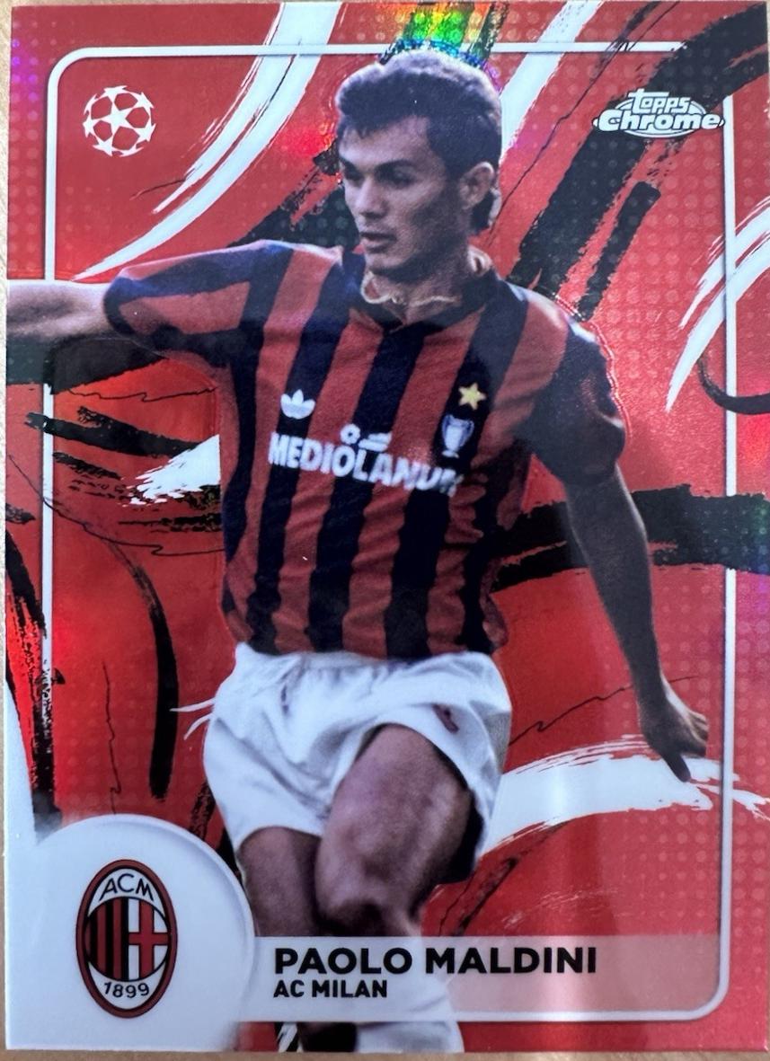 2024 Topps Chrome UEFA Soccer Brush Paolo Maldini #SB-3 card