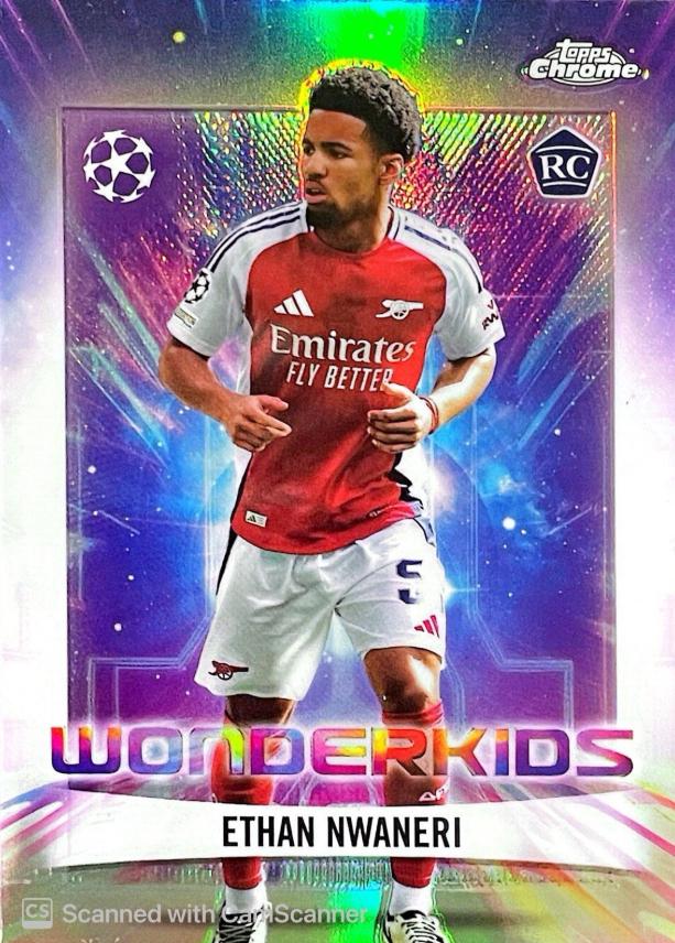 2024 Topps Chrome UEFA Wonderkids Ethan Nwaneri #WK-8 card
