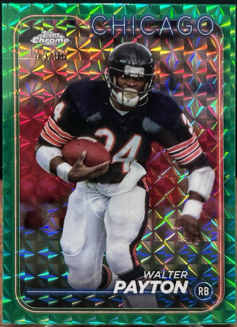 2024 Topps Chrome Walter Payton [Green Refractor] #23 card