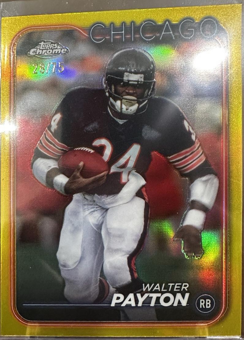 2024 Topps Chrome Walter Payton [Yellow Refractor] #23 card