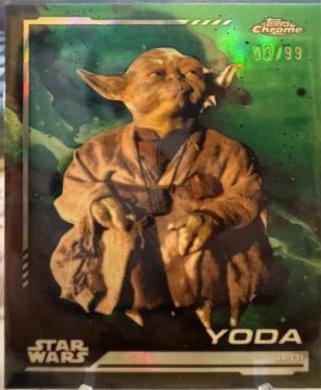 2024 Topps Chrome Yoda [Green Refractor] #140 card