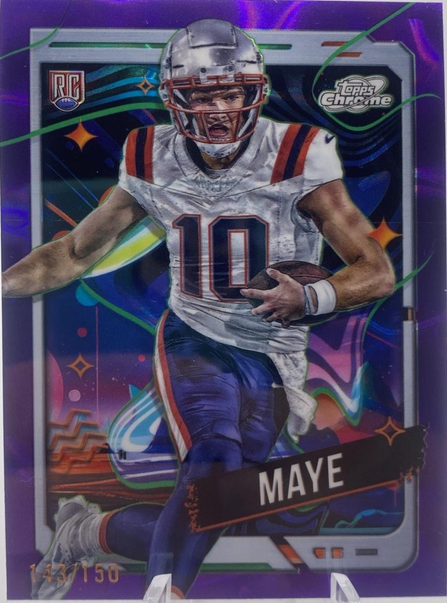 2024 Topps Cosmic Chrome Drake Maye [Purple Nebula Refractor] #162 card