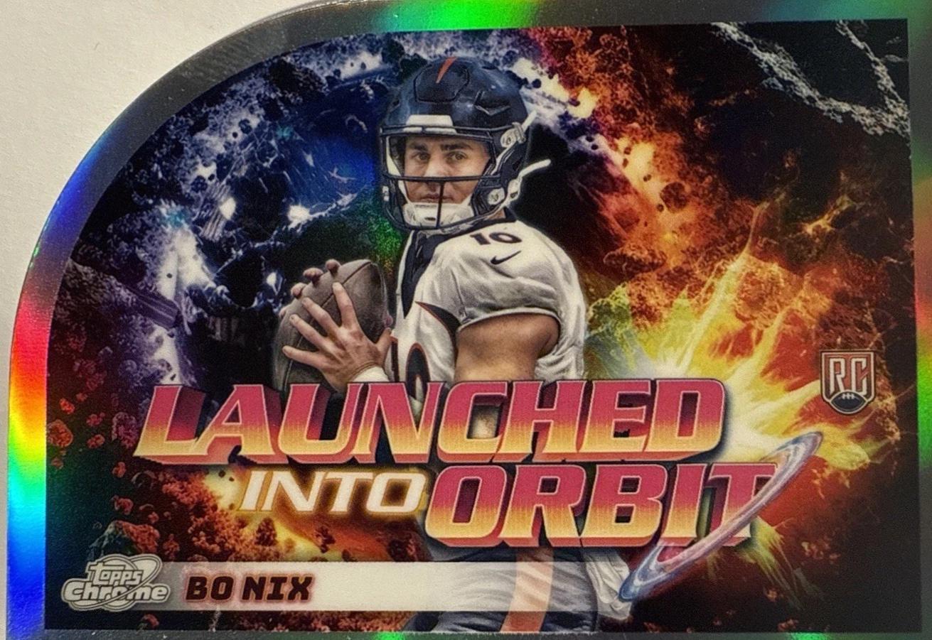 2024 Topps Cosmic Chrome Launched Into Orbit Bo Nix #LIO-6 card