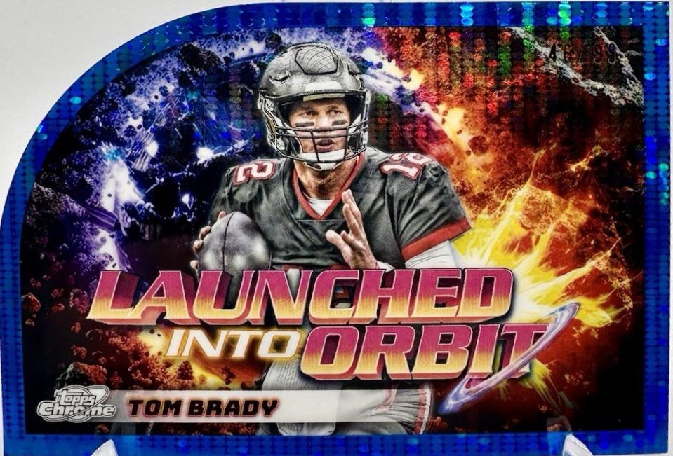 2024 Topps Cosmic Chrome Launched Into Orbit Tom Brady [Blue Moon Refractor] #LIO-11 card