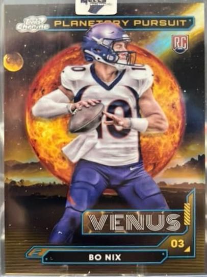 2024 Topps Cosmic Chrome Planetary Pursuit Bo Nix [Venus] #PPV-BN card