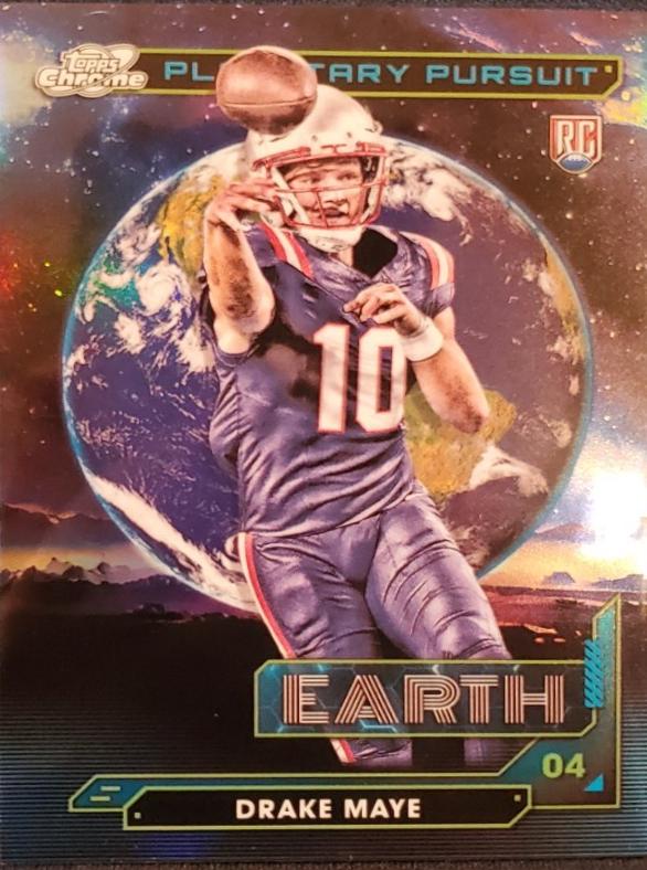 2024 Topps Cosmic Chrome Planetary Pursuit Drake Maye [Earth] #PPEA-DM card