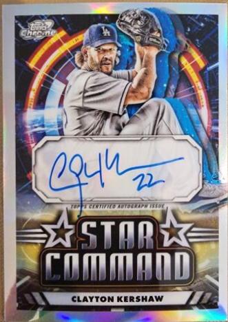 2024 Topps Cosmic Chrome Star Command Autograph Clayton Kershaw #SCA-CK card