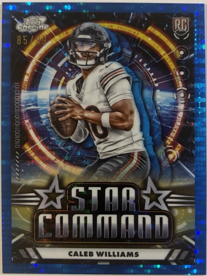 2024 Topps Cosmic Chrome Star Command Caleb Williams [Blue Moon Refractor] #SC-5 card