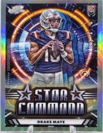 2024 Topps Cosmic Chrome Star Command Drake Maye [Silver Interstellar Refractor] #SC-17 card