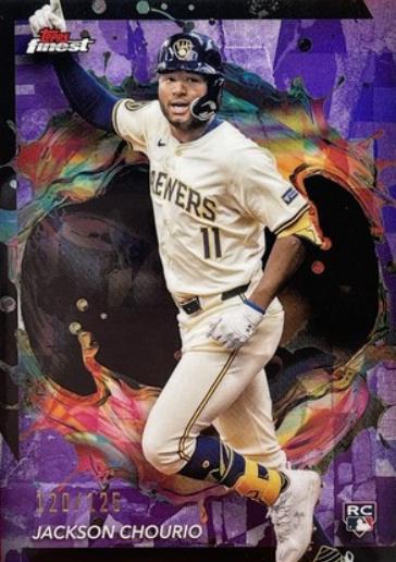 2024 Topps Finest Jackson Chourio [Purple Refractor] #275 card