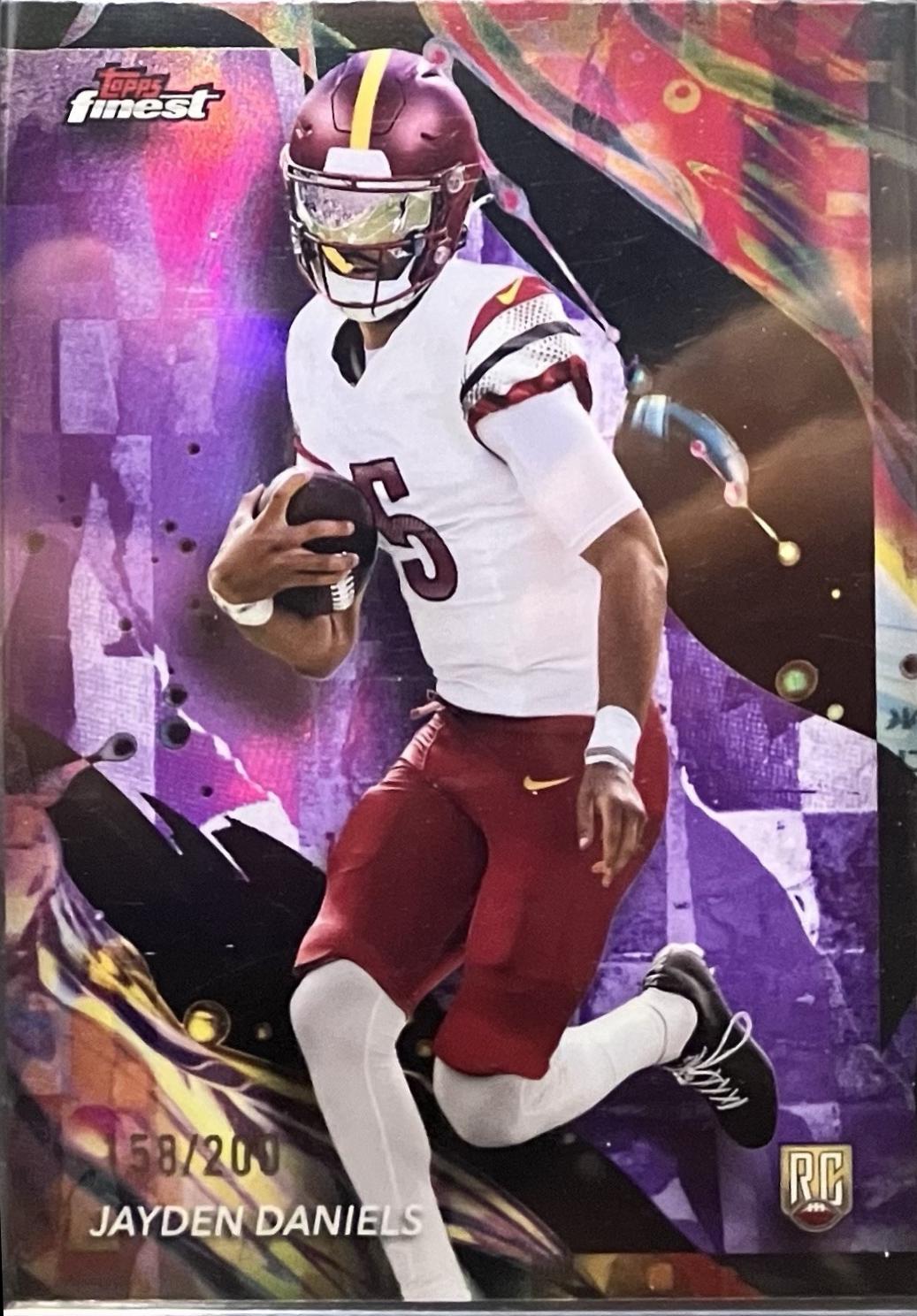 2024 Topps Finest Jayden Daniels [Purple Refractor] #167 card