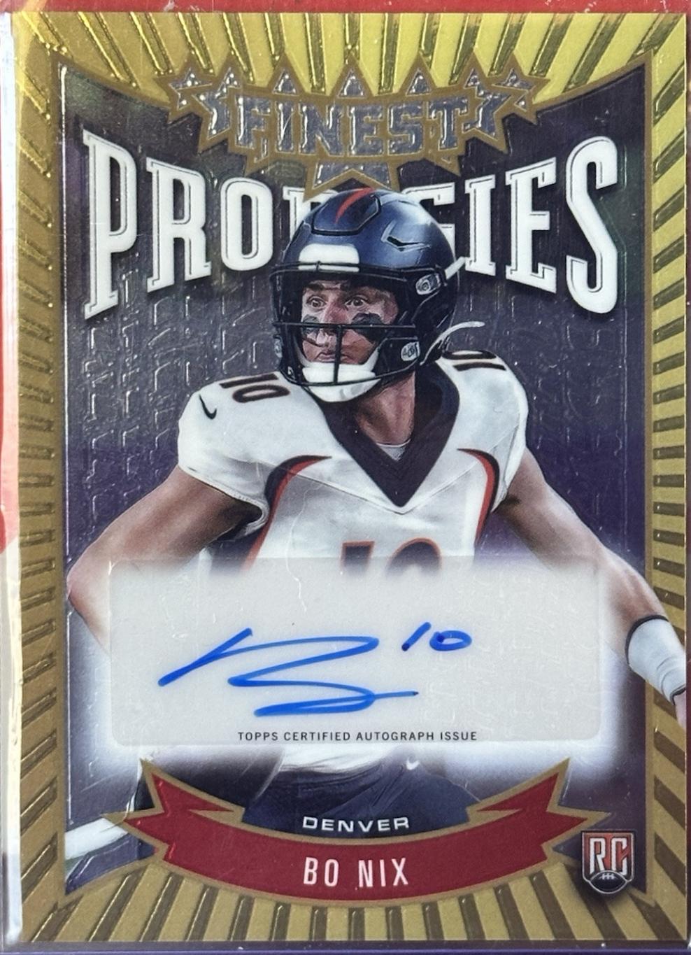 2024 Topps Finest Prodigies Autograph Bo Nix #P-BN card