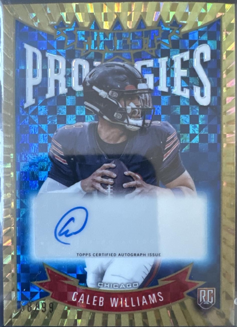 2024 Topps Finest Prodigies Autograph Caleb Williams [Gold Refractor] #P-CW card