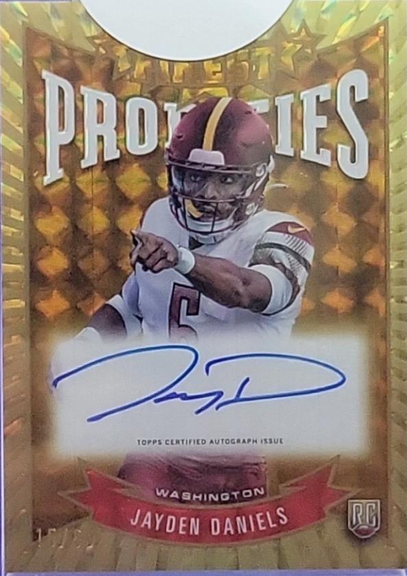 2024 Topps Finest Prodigies Autograph Jayden Daniels [Gold Refractor] #P-JD card