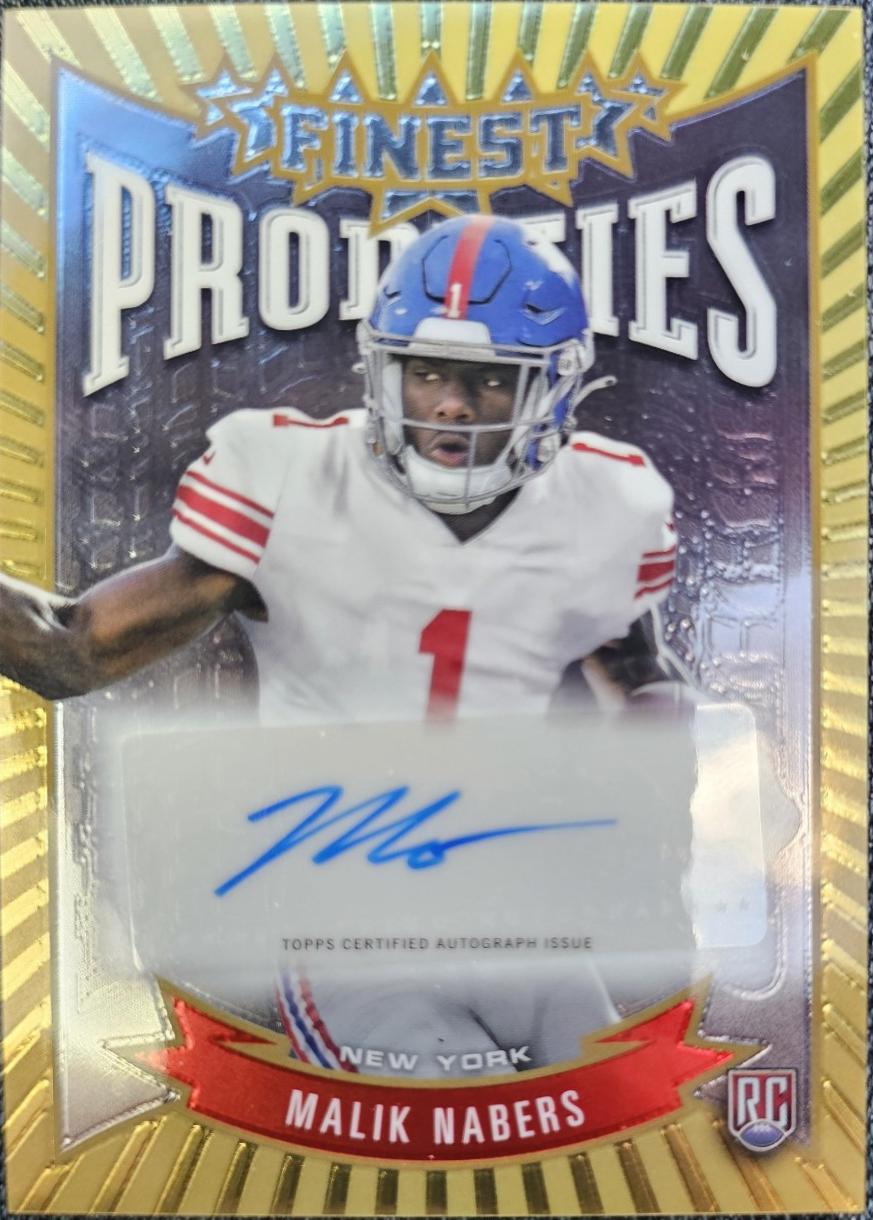 2024 Topps Finest Prodigies Autograph Malik Nabers #P-MN card