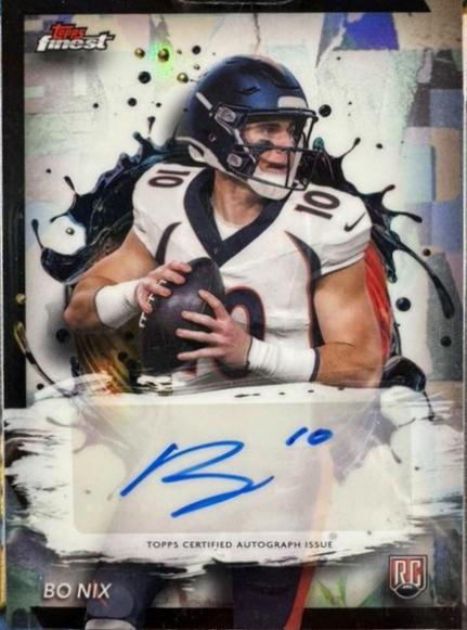 2024 Topps Finest Rookie Autograph Bo Nix [Refractor] #RFA-BN card