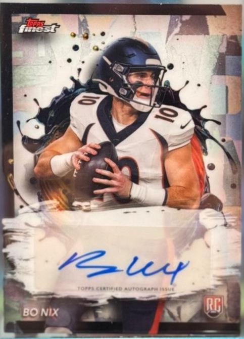 2024 Topps Finest Rookie Autograph Bo Nix #RFA-BN card