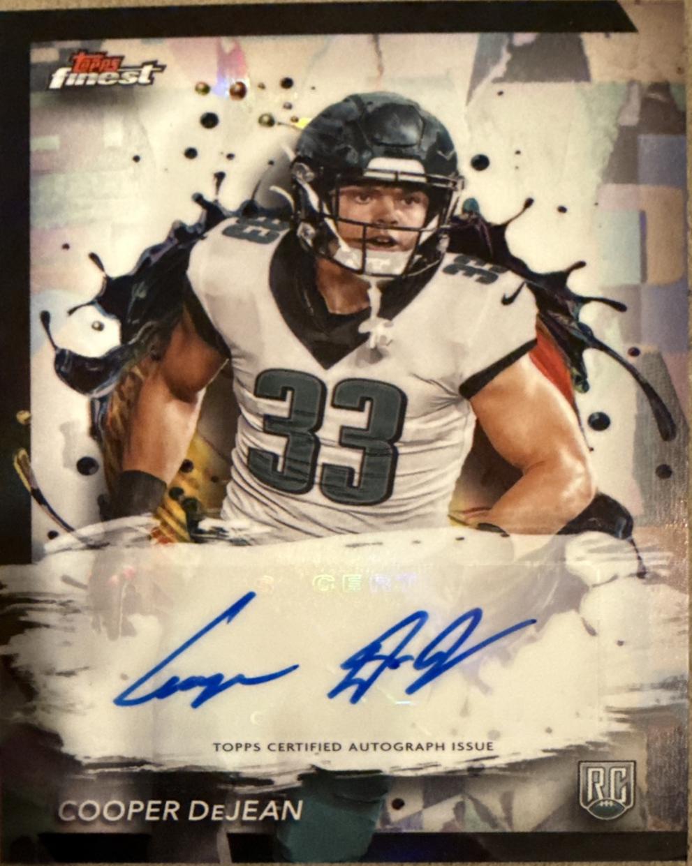 2024 Topps Finest Rookie Autograph Cooper DeJean [Refractor] #RFA-CD card