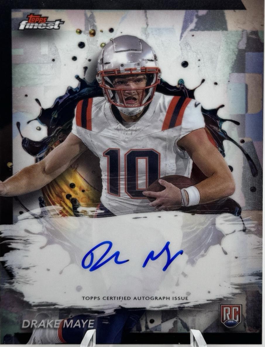 2024 Topps Finest Rookie Autograph Drake Maye [Refractor] #RFA-DM card