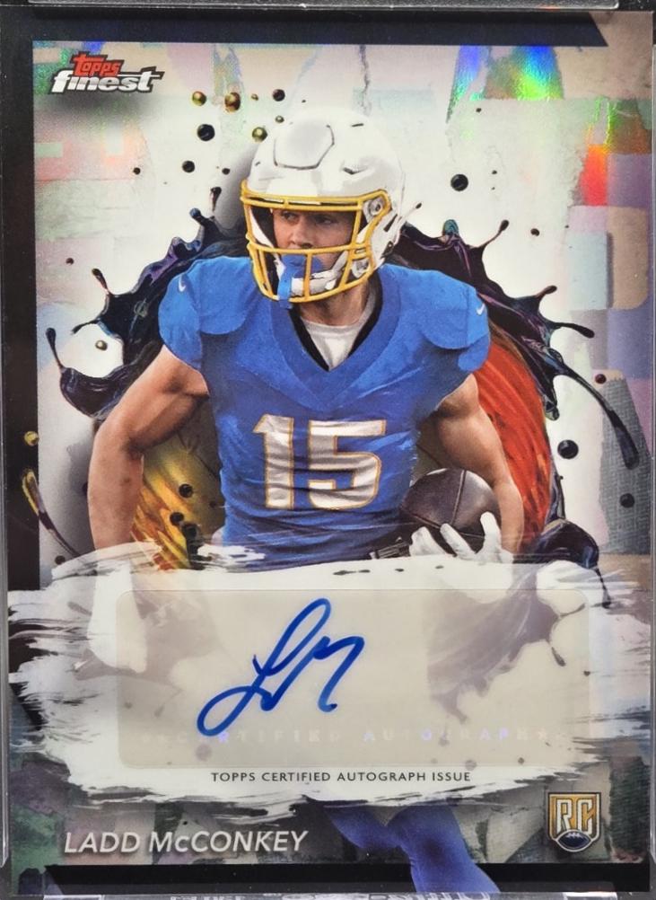 2024 Topps Finest Rookie Autograph Ladd McConkey [Refractor] #RFA-LM card