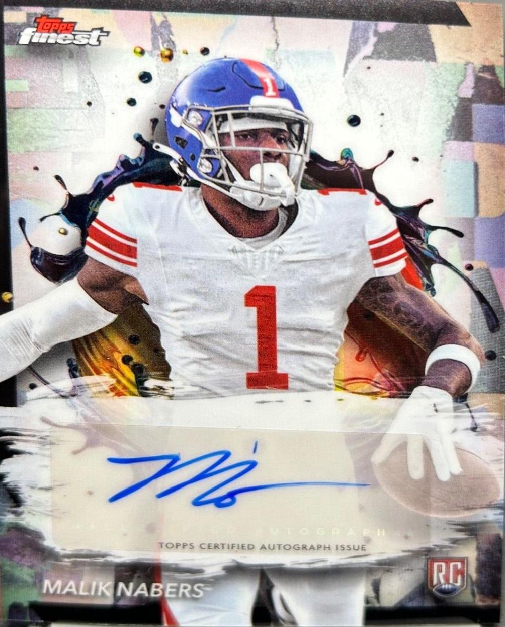 2024 Topps Finest Rookie Autograph Malik Nabers [Refractor] #RFA-MN card