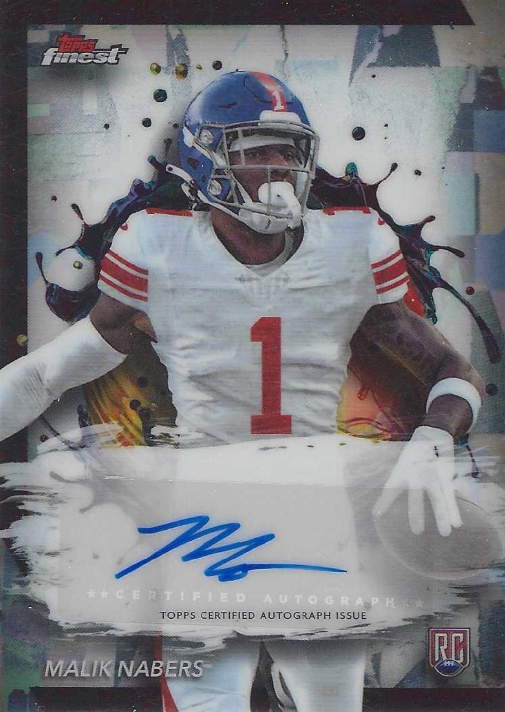 2024 Topps Finest Rookie Autograph Malik Nabers #RFA-MN card