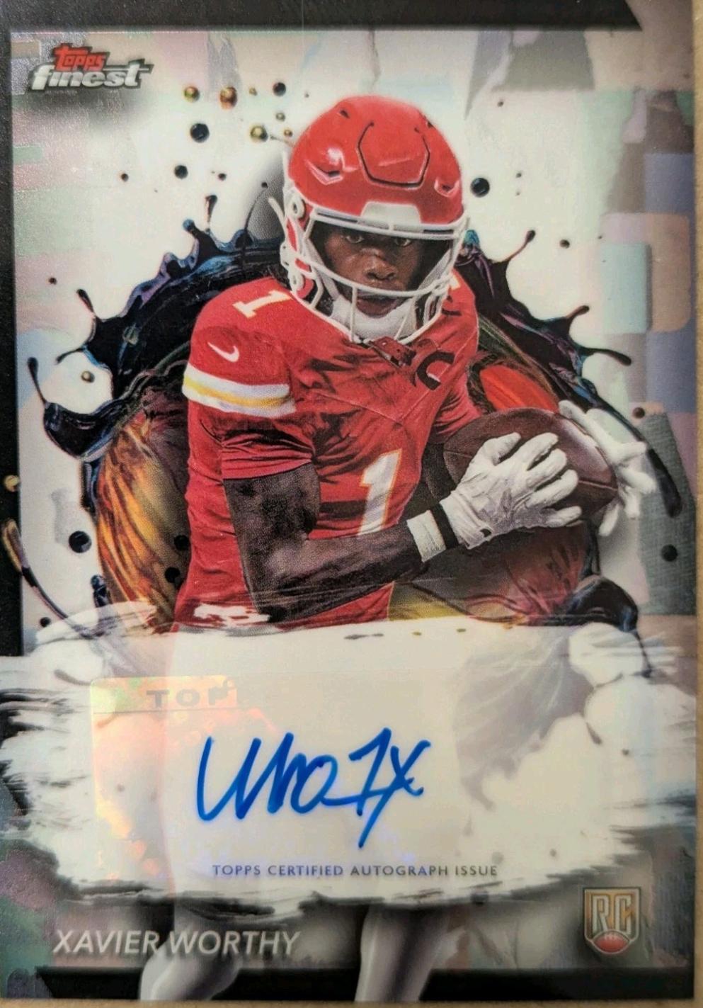 2024 Topps Finest Rookie Autograph Xavier Worthy #RFA-XW card