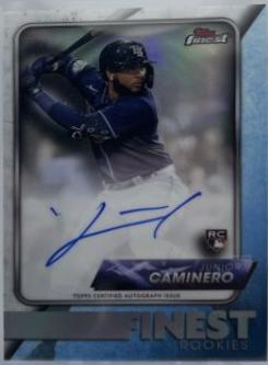 2024 Topps Finest Rookie Design Variation Autograph Junior Caminero #FR-JC card