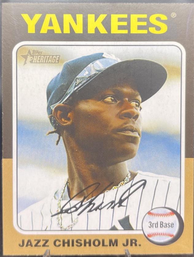 2024 Topps Heritage Mini Jazz Chisholm Jr. #523 card