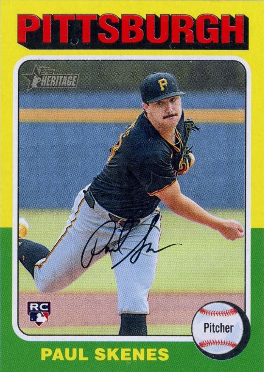 2024 Topps Heritage Paul Skenes [Team Name City Name Swap Variation] #594 card