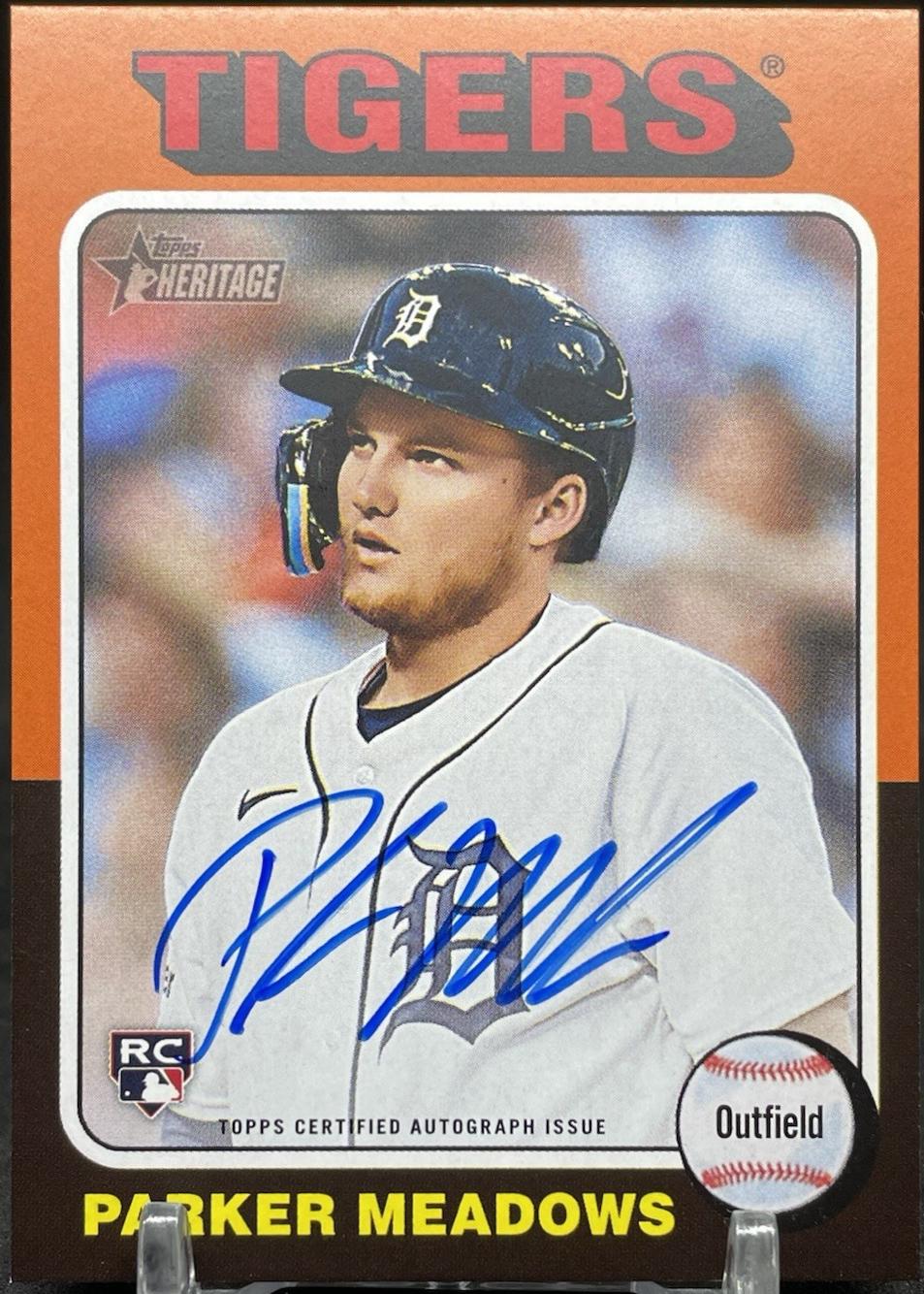2024 Topps Heritage Real One Autograph Parker Meadows #ROA-PM card