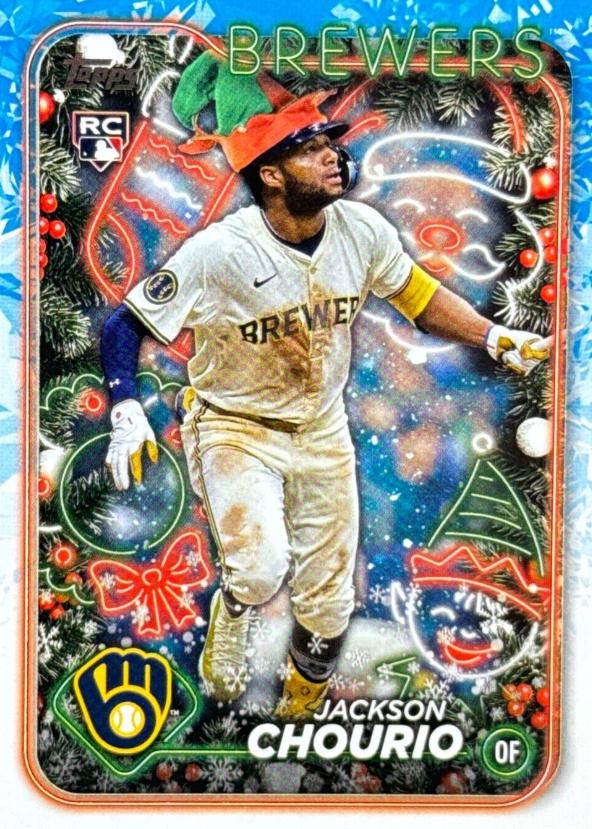 2024 Topps Holiday Jackson Chourio [Holiday Variation SP] #H119 card