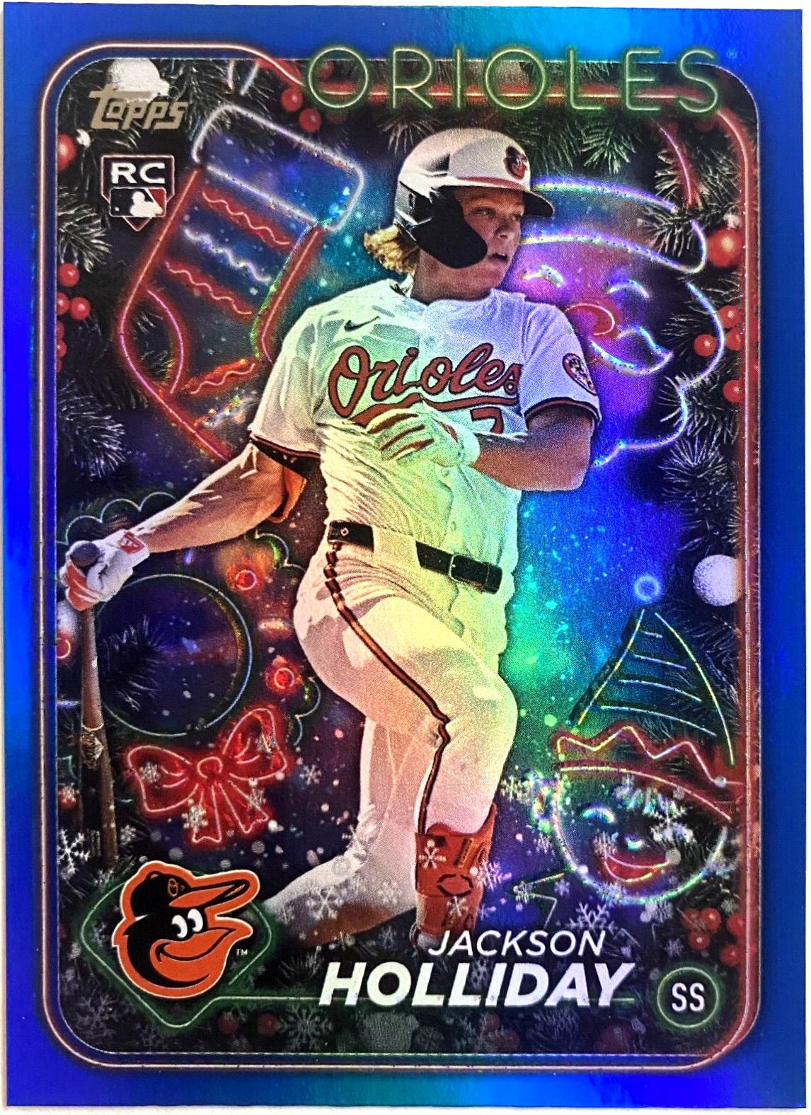 2024 Topps Holiday Jackson Holliday [Blue Metallic Glitter] #H50 card