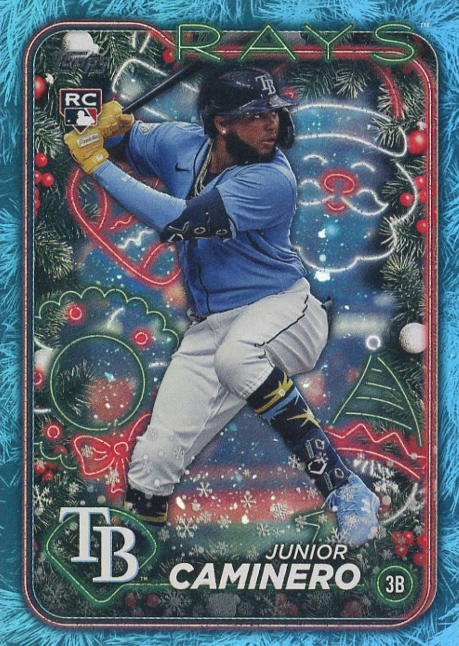 2024 Topps Holiday Junior Caminero [Blue Metallic Holiday Tree] #H25 card