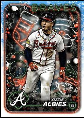 2024 Topps Holiday Ozzie Albies [Holiday Variation SP] #H108 card