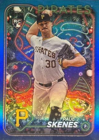 2024 Topps Holiday Paul Skenes [Blue Metallic Glitter] #H165 card