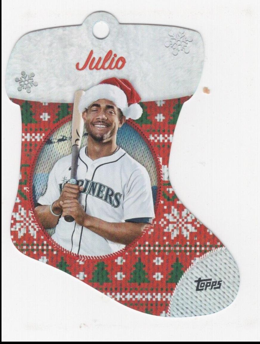 2024 Topps Holiday Stocking Die-Cut Ornament Julio Rodriguez #SDC-2 card