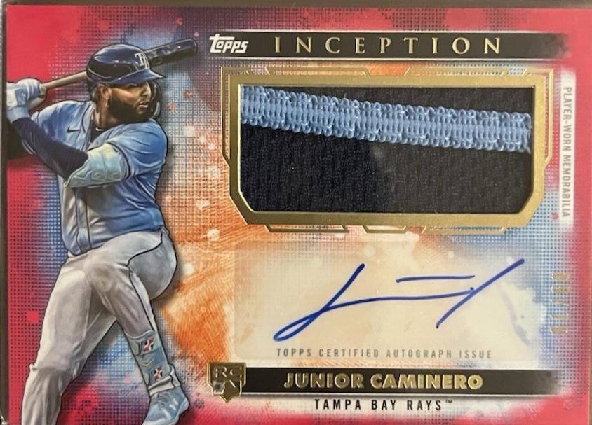 2024 Topps Inception Autograph Patch Card Junior Caminero #APC-JCA card