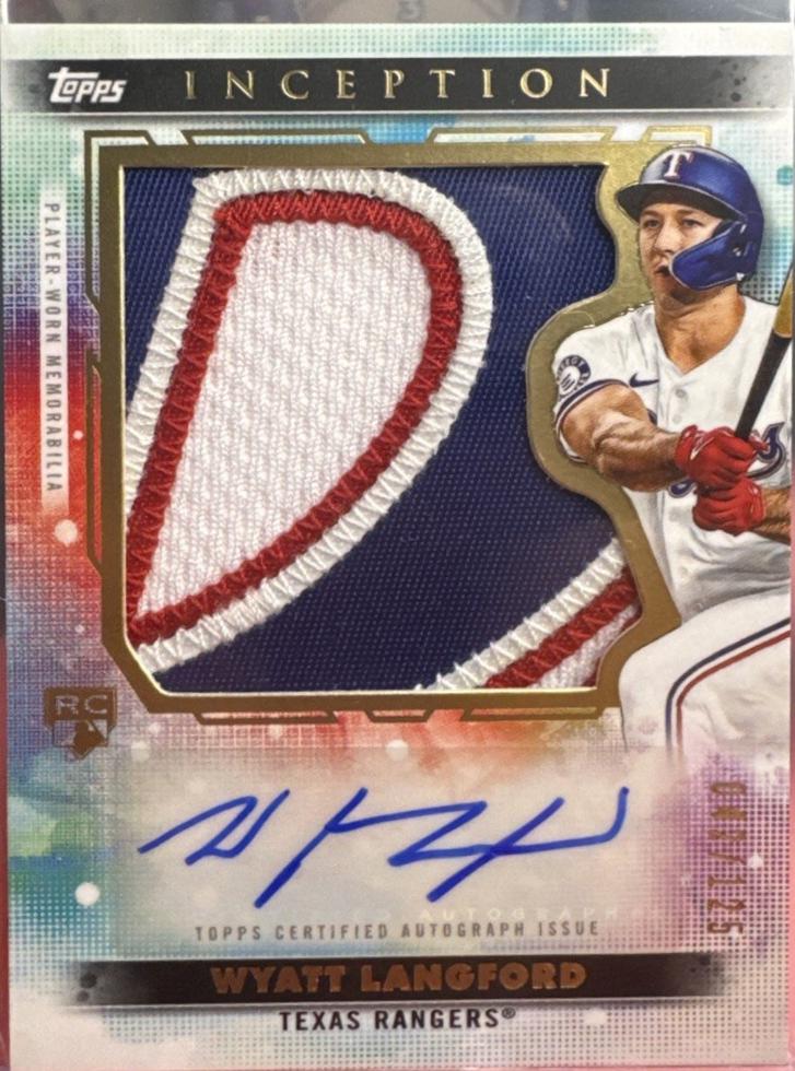 2024 Topps Inception Autograph Patch Card Wyatt Langford #APC-WL card