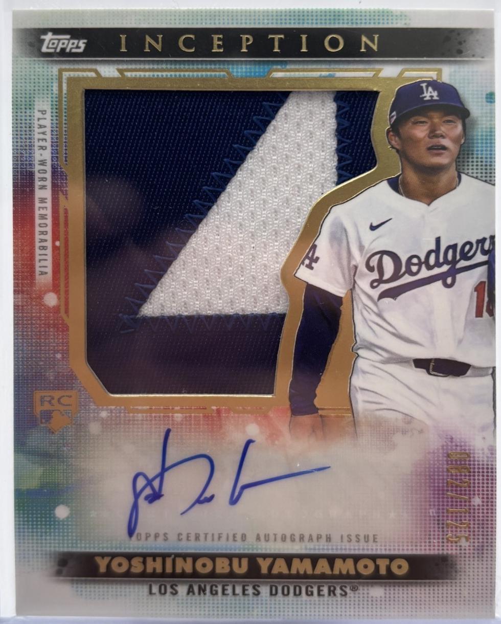 2024 Topps Inception Autographed Jumbo Patch Yoshinobu Yamamoto #AJP-YY card